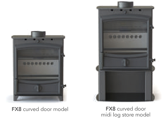 FX8 Stove on Log Store Base