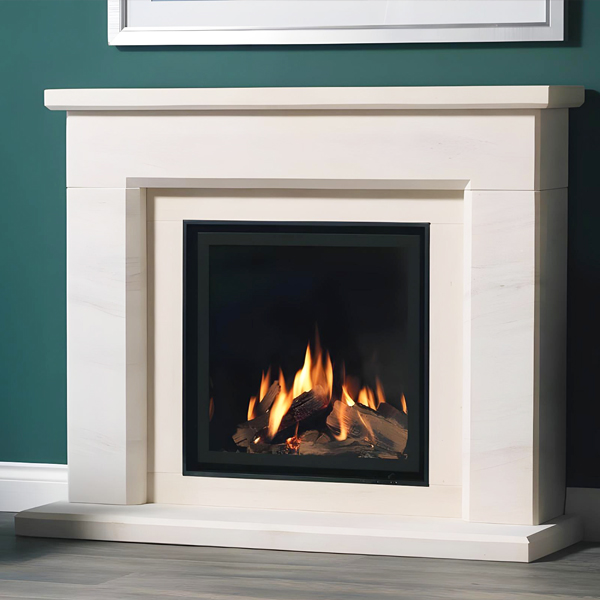 Wildfire Ravel 600BF Asti Limestone Balanced Flue Gas Fire Suite